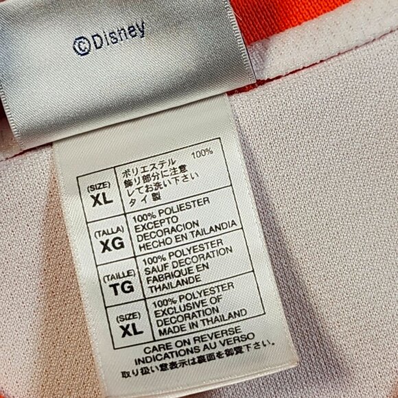 Disneyland Resort Team Mickey Baseball Jersey XL Polyester Orange & White - Picture 10 of 11